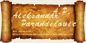 Aleksandar Parandilović vizit kartica